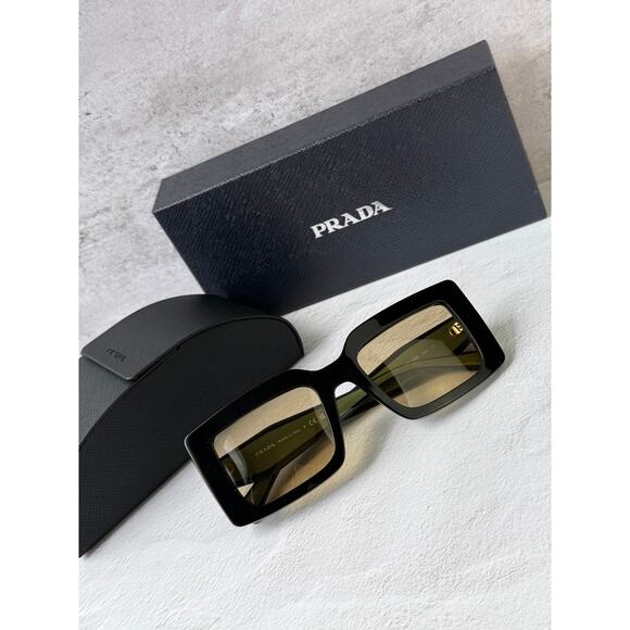 NEW Prada PR D01S Sunglasses in Black Green $390 main image 7